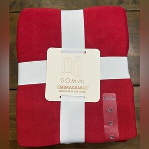 Soma red pajama set long sleeve and pants